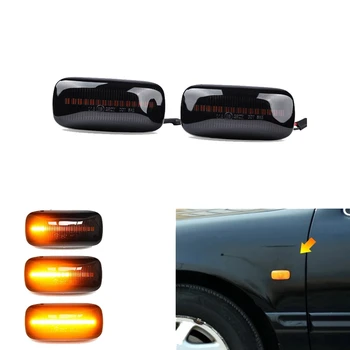 Авто Динамичен LED Страничната Габаритный Фенер е Указател на Завоя Мигалка за Nissan Maxima Almera Pulsar N15 Cefiro A32 1995-2000