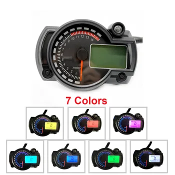 Мотоциклет 12 В изменено LCD цифров 7 цвята регулируема тахометър кодекс брояч в събирането на брояч масло за измерване на скоростта