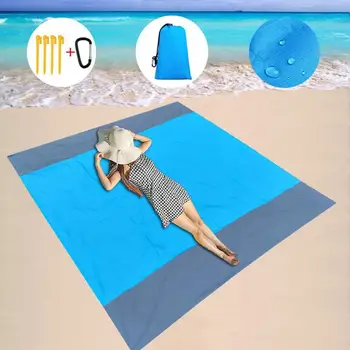 Плажен Мат със Защита от пясък, Удобен 210D Полиестер, Творческа Много Голямо Одеяло за Пикник Одеало за Фестивала, Домашен Текстил