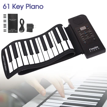 Преносим 61 Ключ Roll Гъвкав Силикон Пиано Електронен MIDI Клавиатурата Орган за Начинаещи / Професионално изпълнение