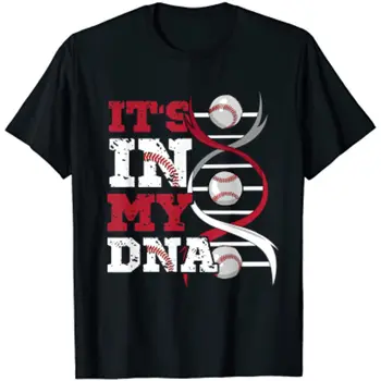 Това е в моята ДНК, Бейзболен спортен играч, Бейзболна мъжка тениска с къс ръкав, ежедневни памучни тениски за момчета